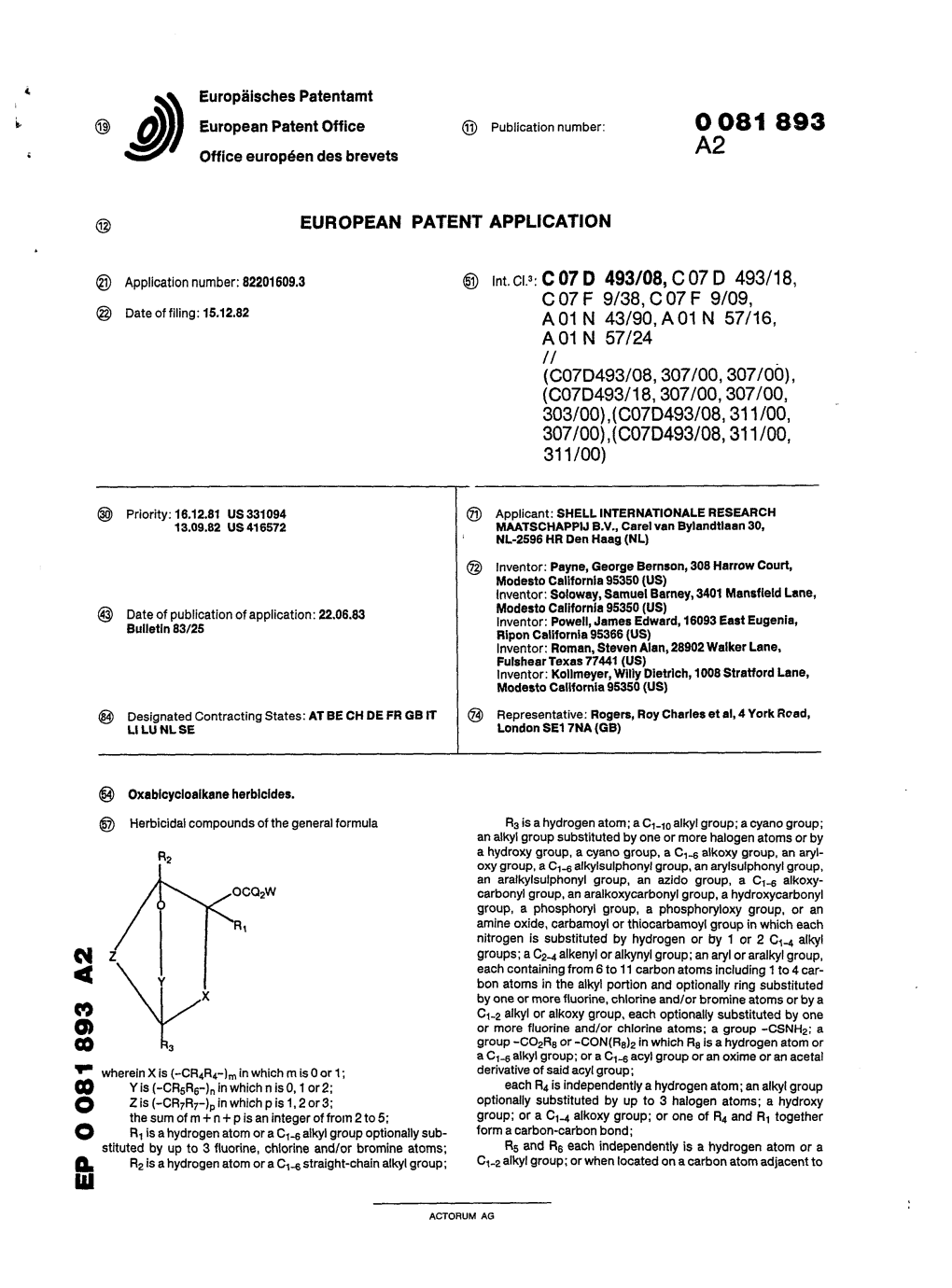 Oxabicycloalkane Herbicides