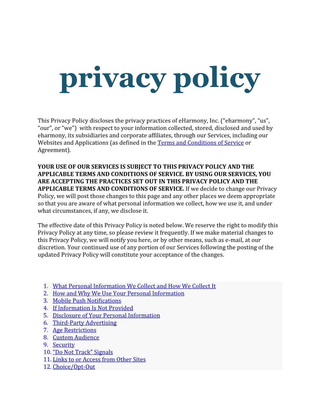 Privacy Policy