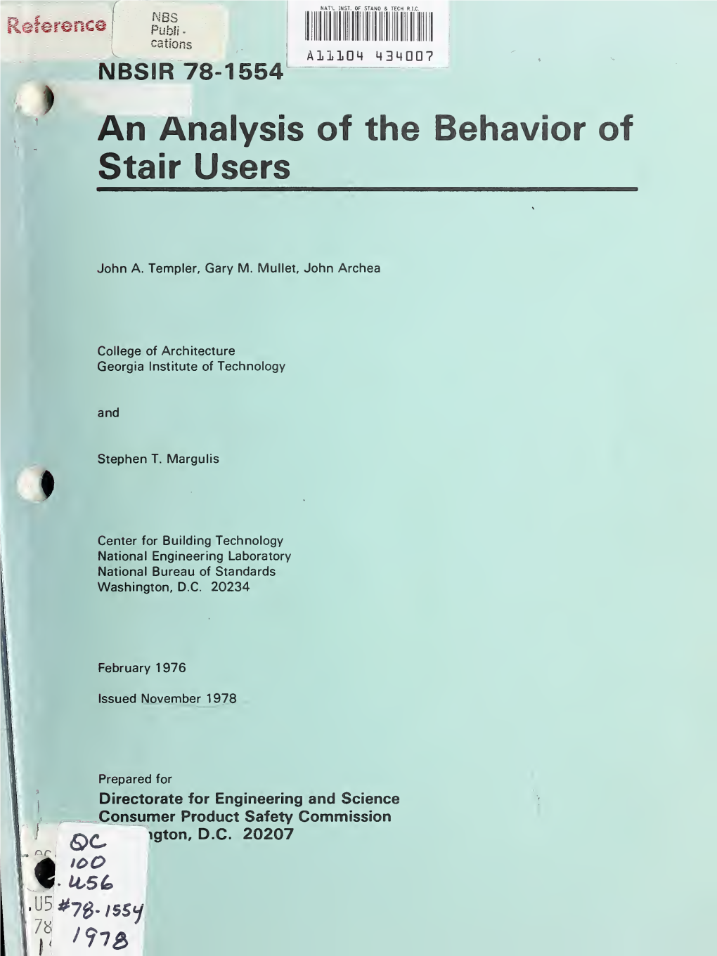 An Analysis of the Behavior of Stair Users