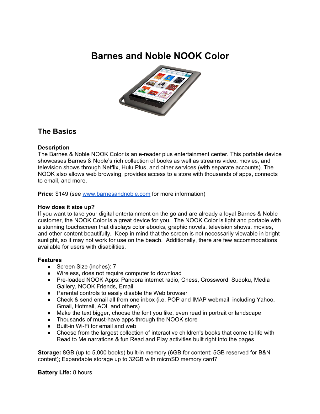 Barnes and Noble NOOK Color