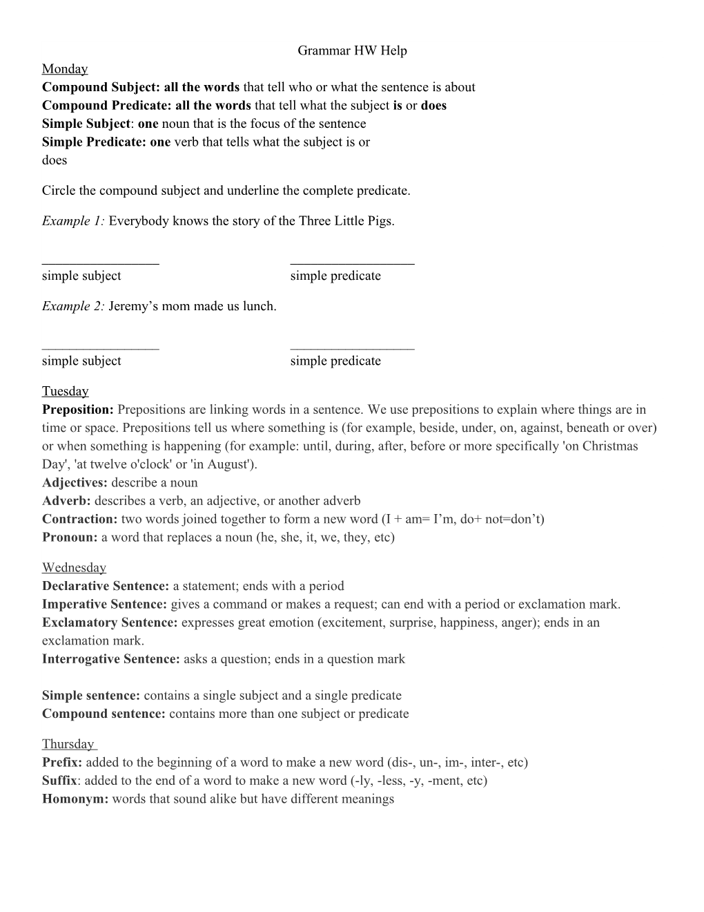 Compound Predicate: All the Words That Tell What the Subject Is Or Does