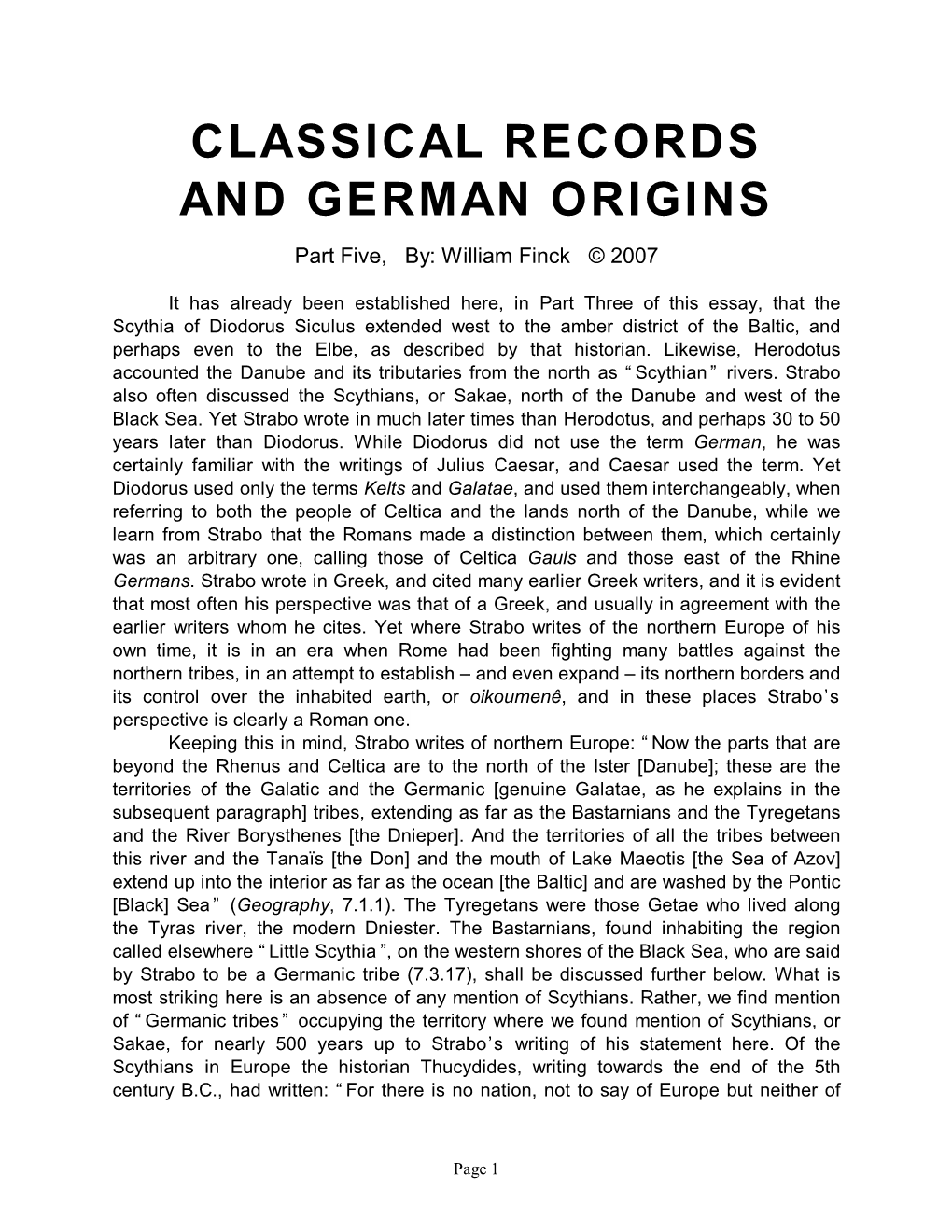 Classical Records and German Origins