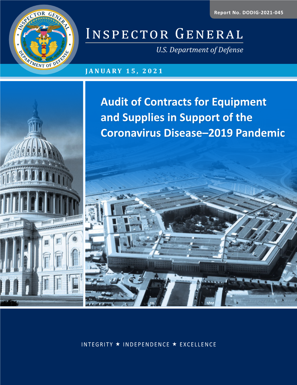 Report No. DODIG-2021-045: Audit of Contracts for Equipment And