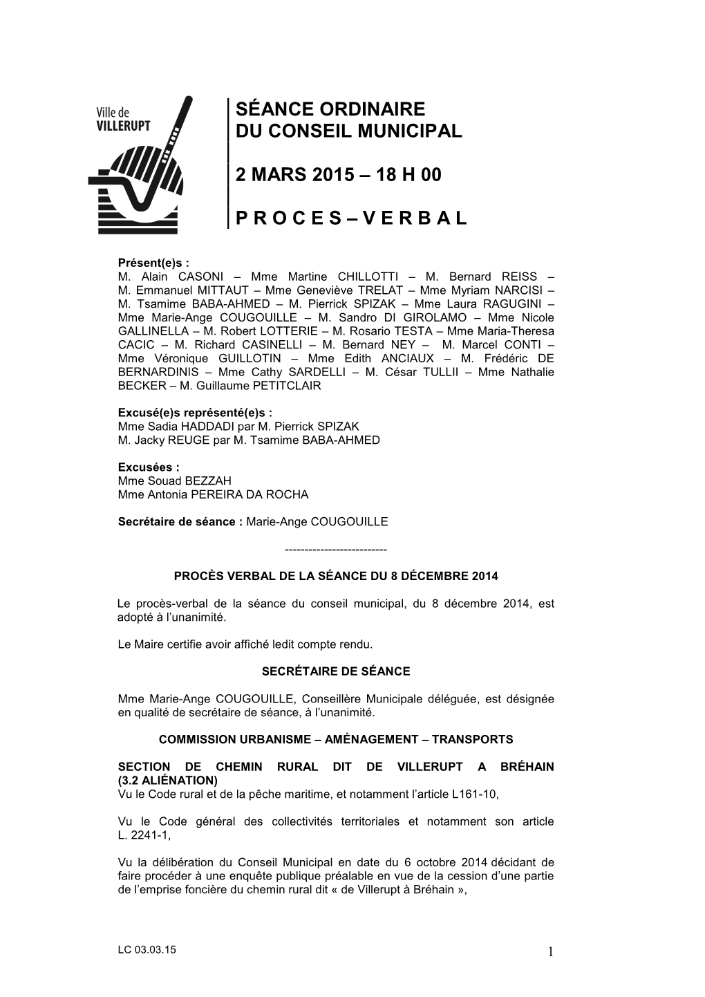 Ville De Villerupt – Associations Sportives/Loisirs Arrivant À Échéance En 2015