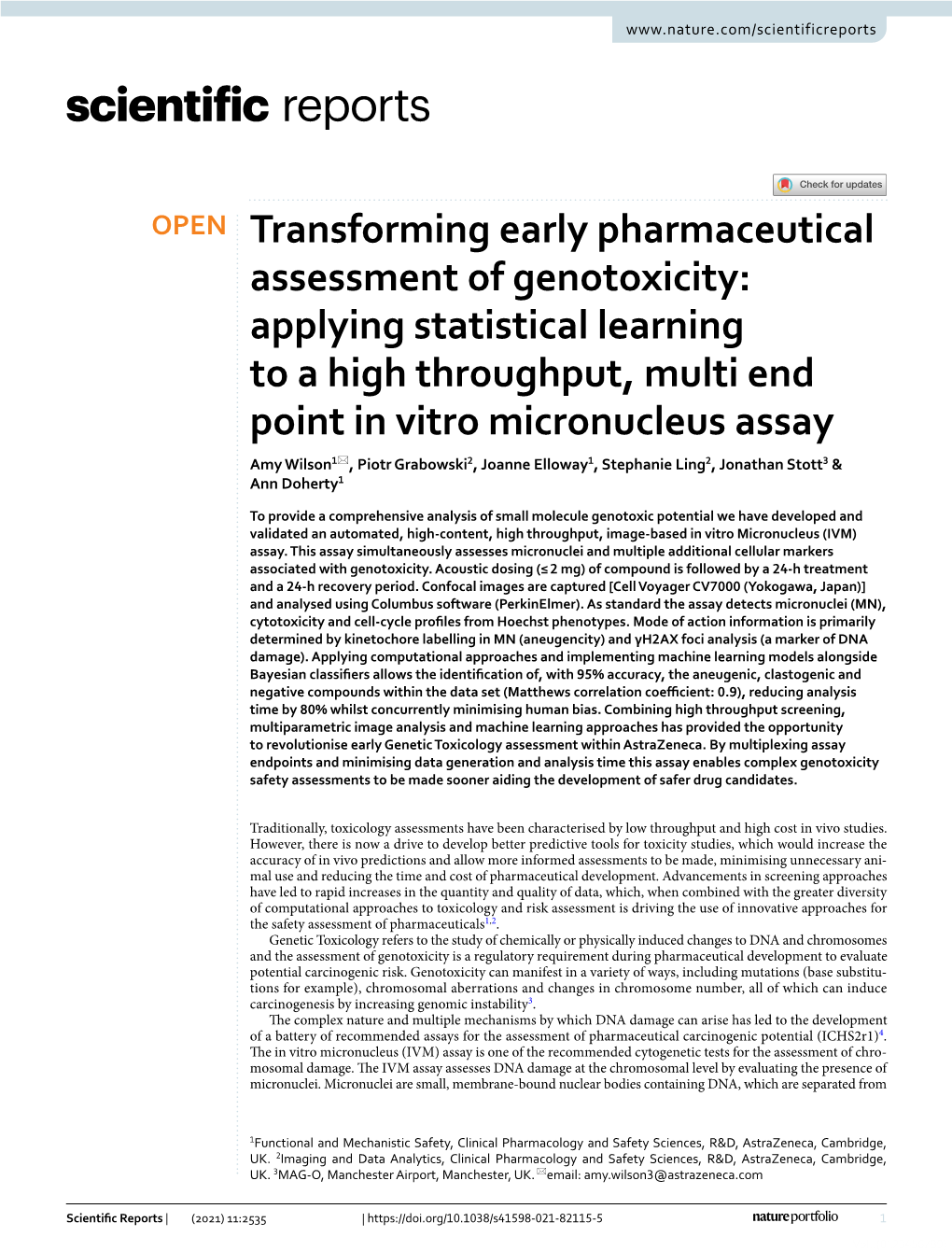 Transforming Early Pharmaceutical Assessment of Genotoxicity