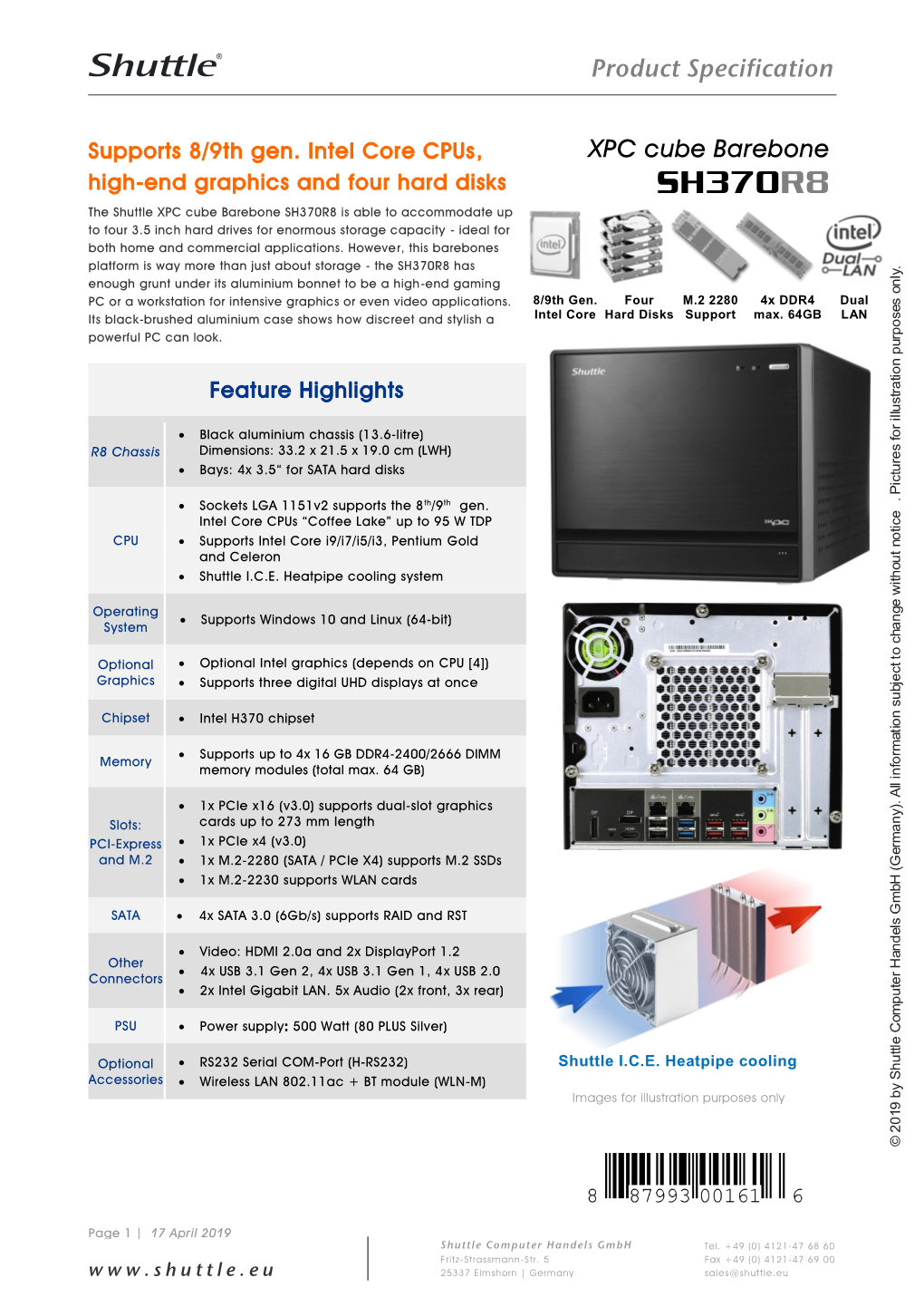 Shuttle XPC Cube Barebone SH370R8