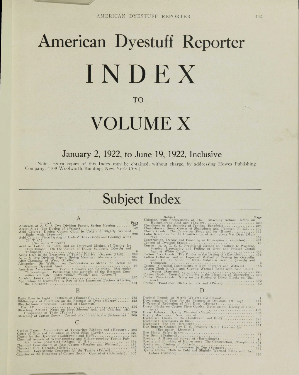 American Dyestuff Reporter VOLUME X