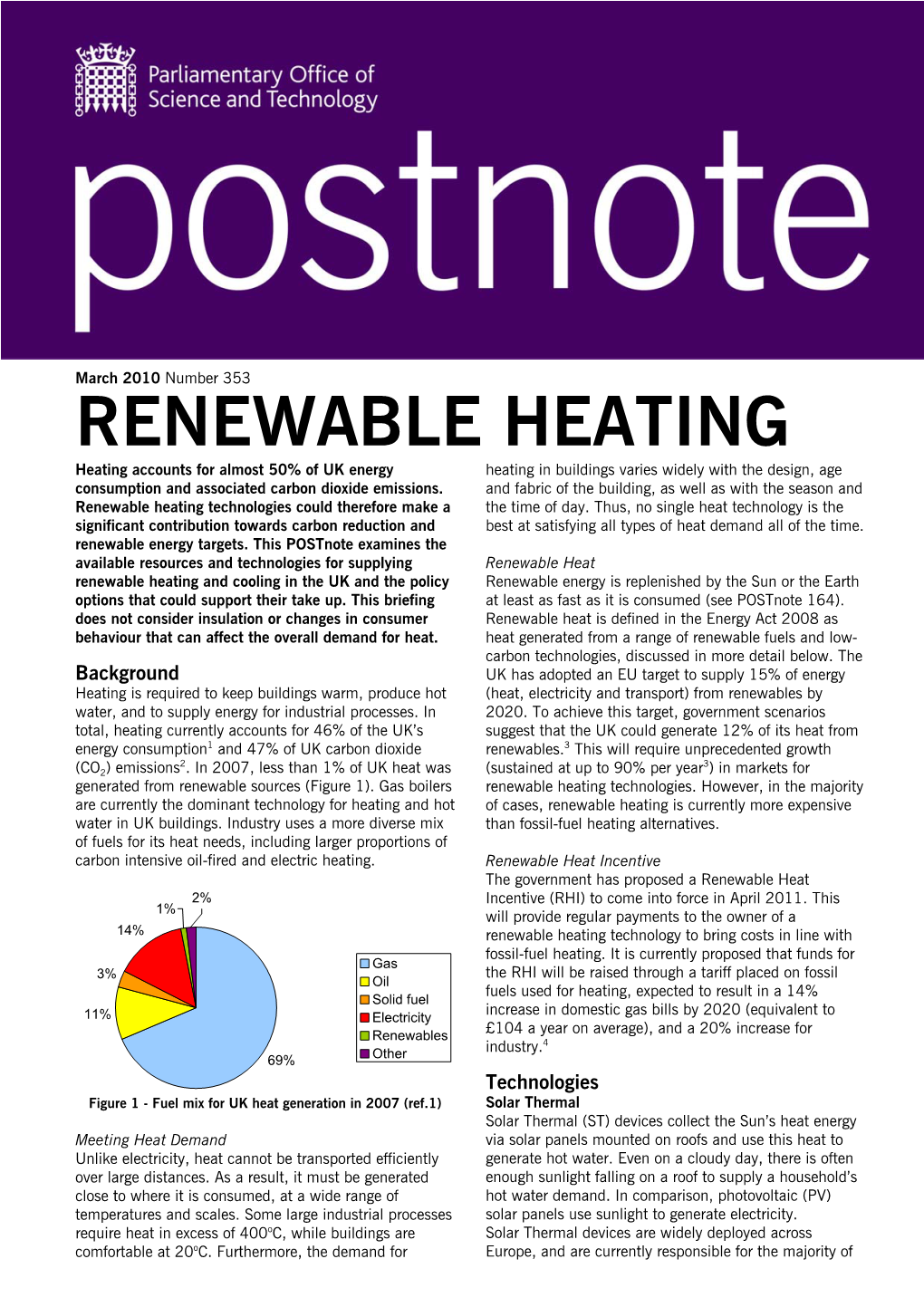 Renewable Heating