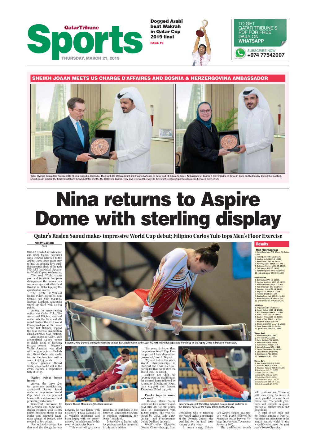 Nina Returns to Aspire Dome with Sterling Display