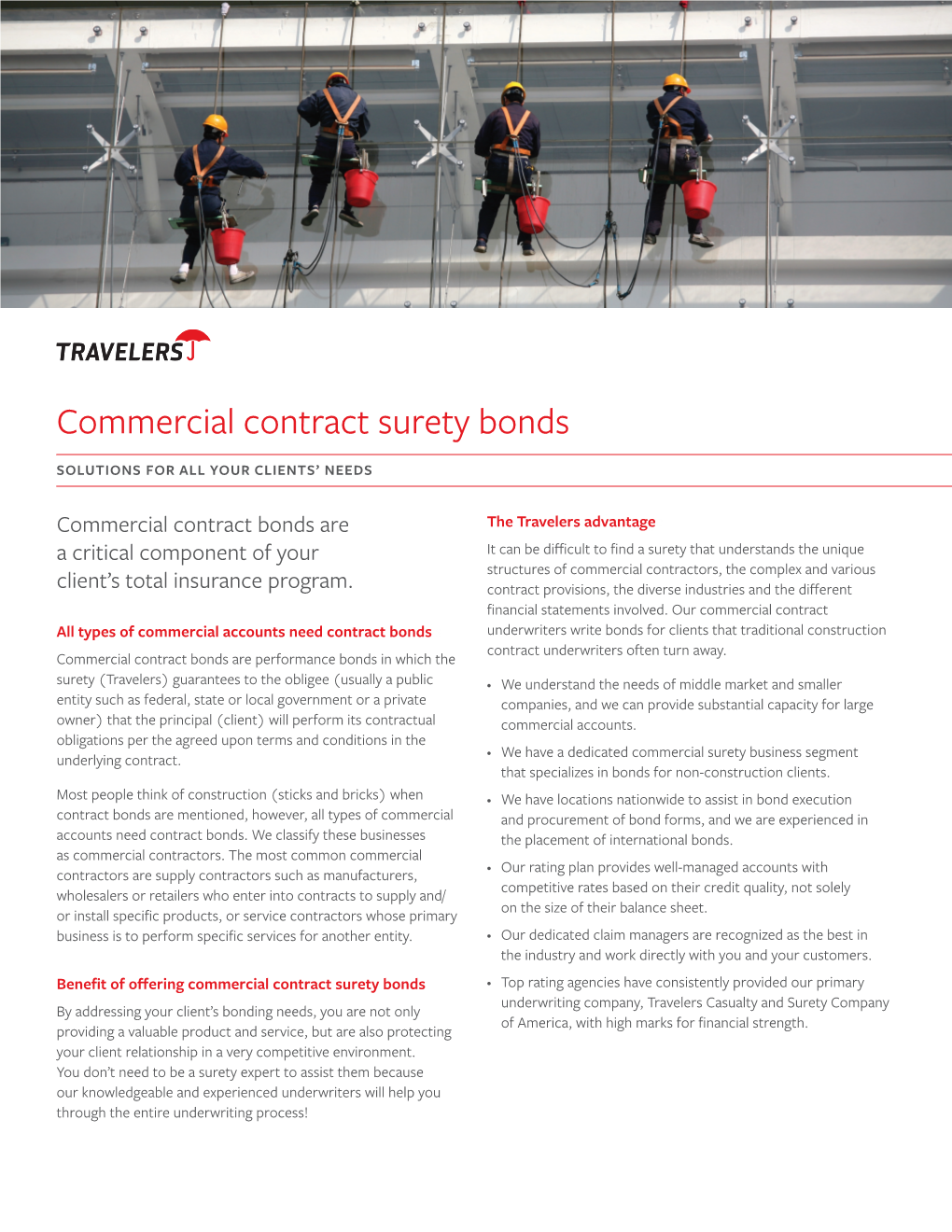 Commercial Contract Surety Bonds Solsolutionsutions Fforor Allall Yyourour CLIENTS’Clients’ NEEDS Needs