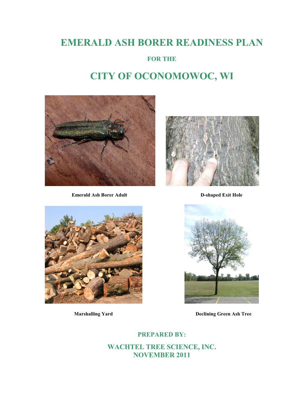 Emerald Ash Borer Readiness Plan City of Oconomowoc, Wi