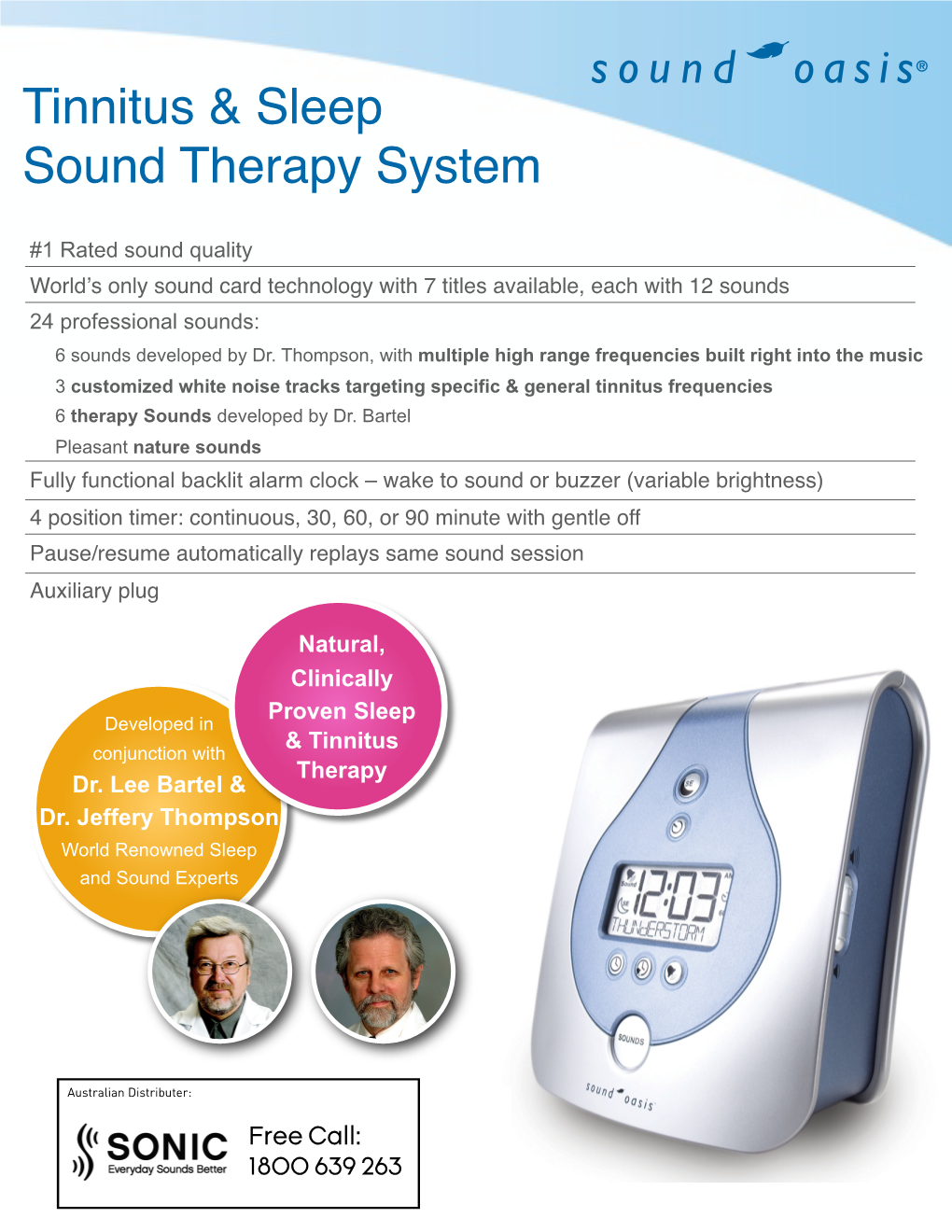 Tinnitus & Sleep Sound Therapy System