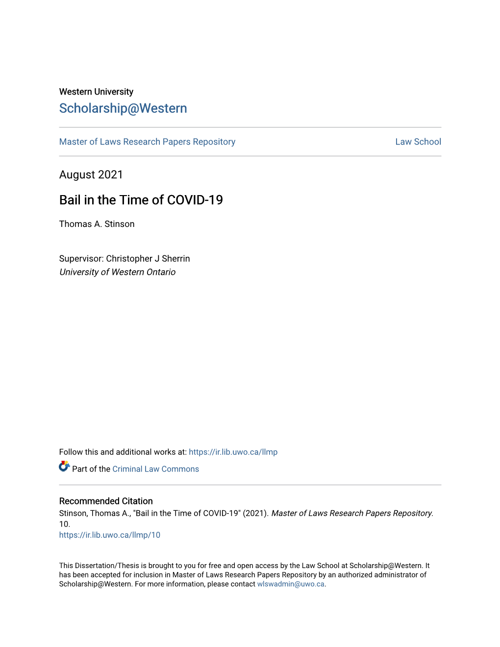 Bail in the Time of COVID-19