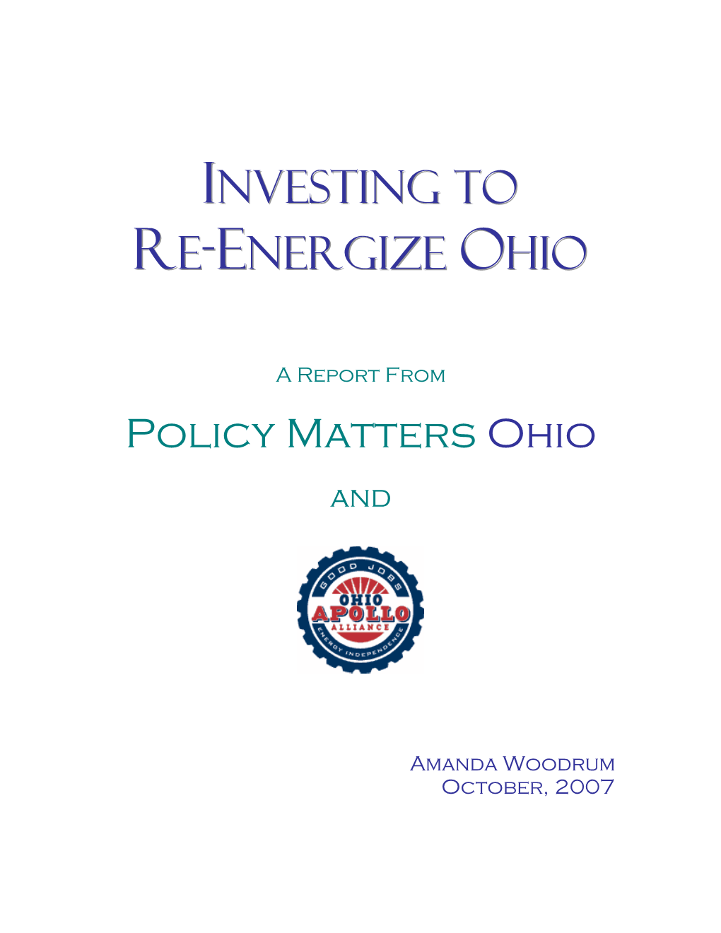Investing to Re-Energize Ohio