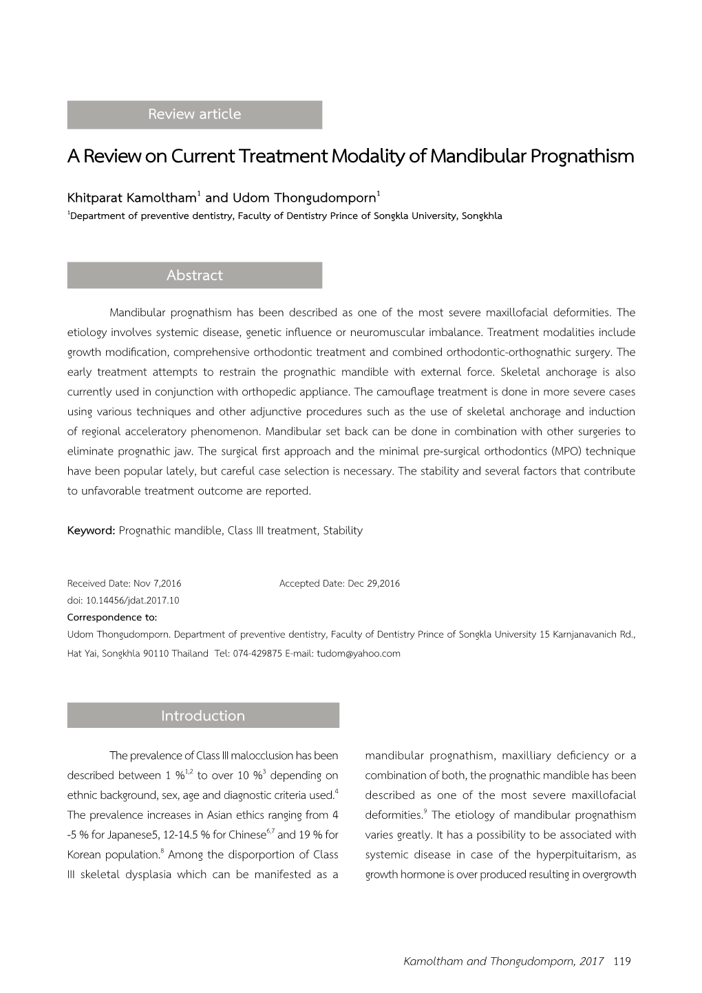 A Review on Current Treatment Modality of Mandibular Prognathism