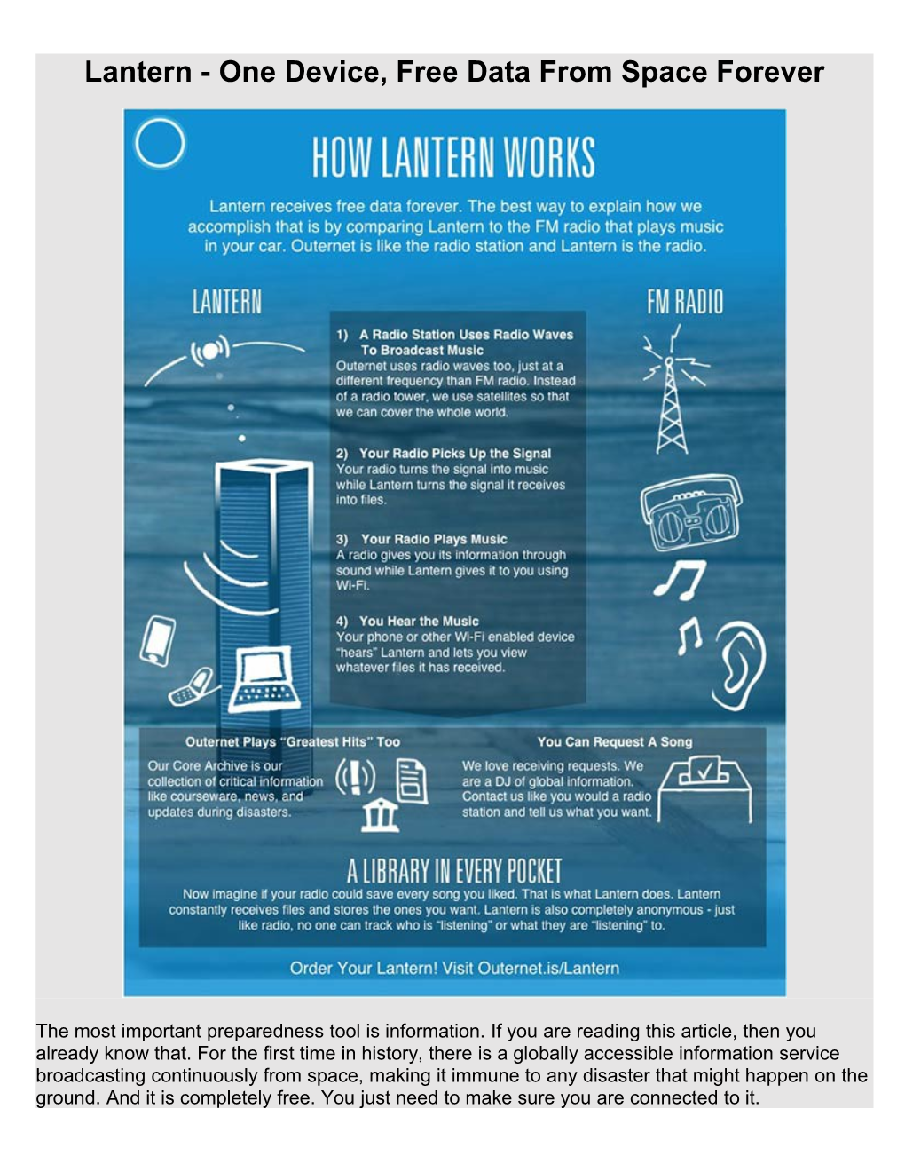 Lantern - One Device, Free Data from Space Forever