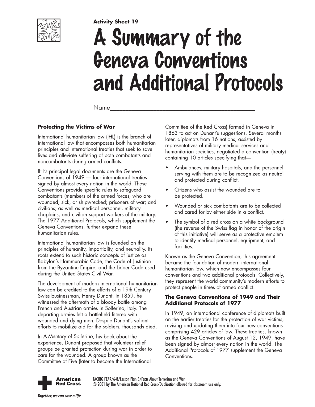 A Summary of the Geneva Conventions and Additional Protocols