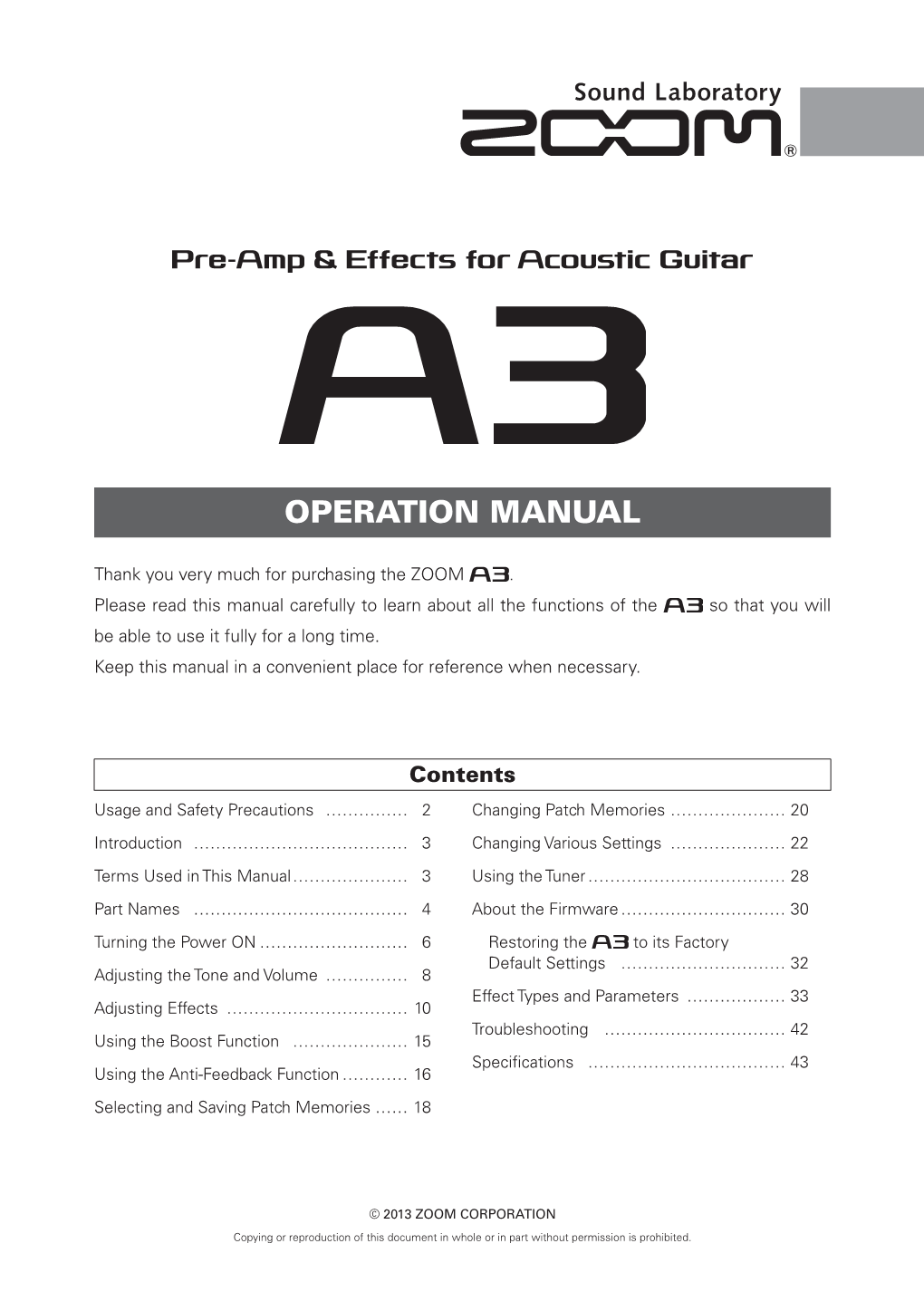 A3 Operation Manual