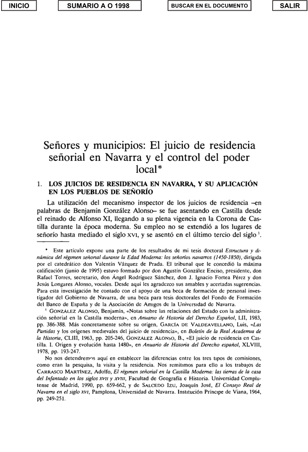 Señores Y Municipios: El Juicio De Residencia Señorial En Navarra Y El