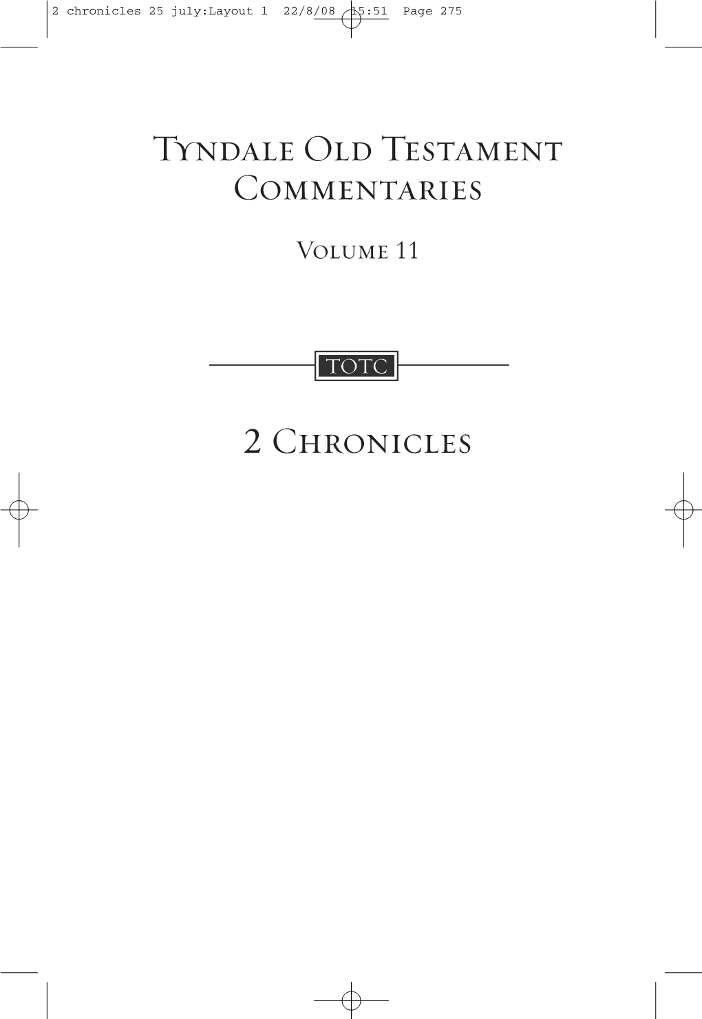 Tyndale Old Testament Commentaries 2 Chronicles