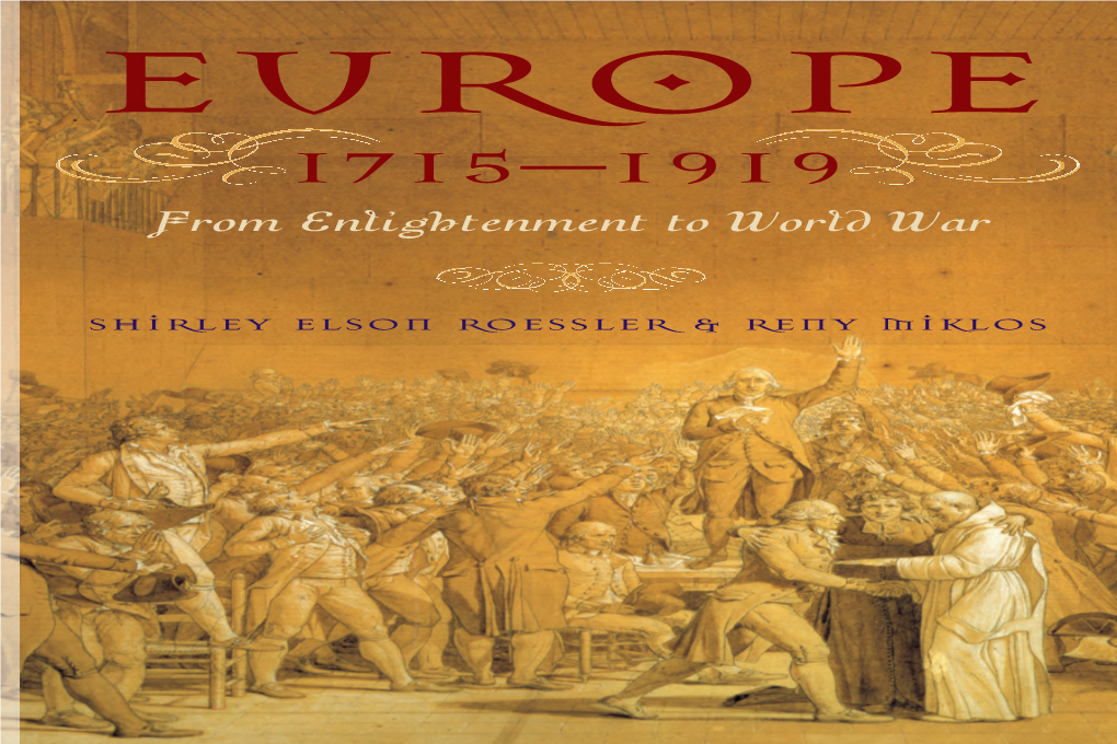 From Enlightenment to World War Toworld Enlightenment from 1715–1919
