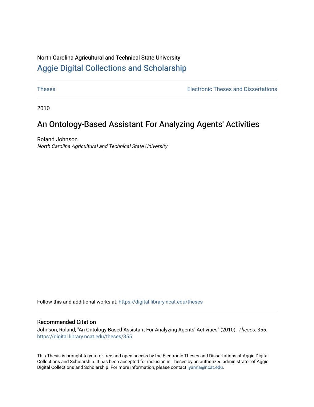 An Ontology-Based Assistant for Analyzing Agents' Activities