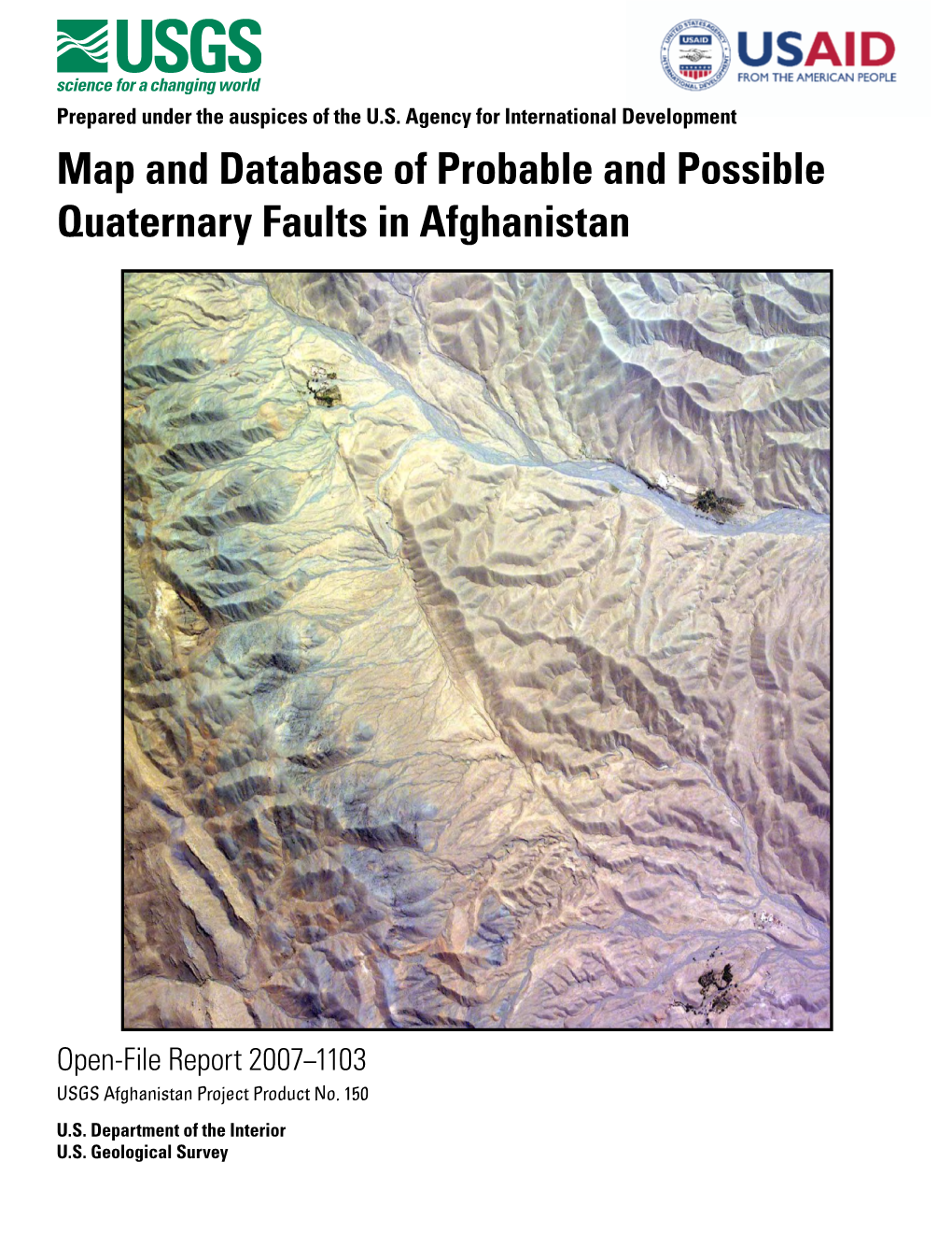 Map and Database of Probable and Possible Quaternary Faults in Afghanistan