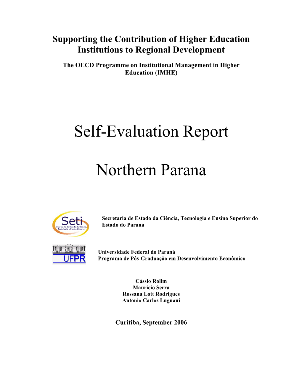 Self-Evaluation Report Northern Parana