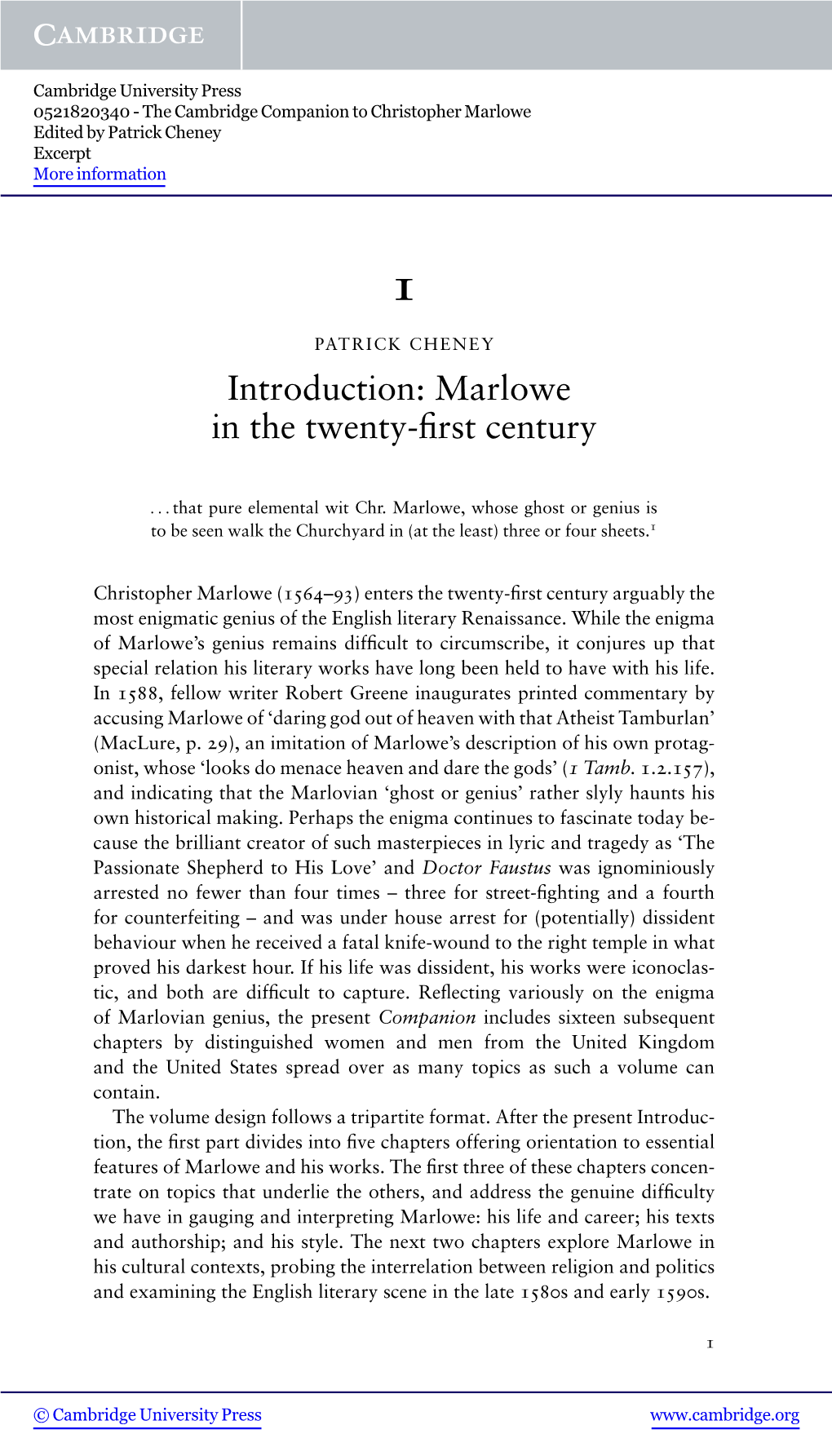 Marlowe in the Twenty-First Century