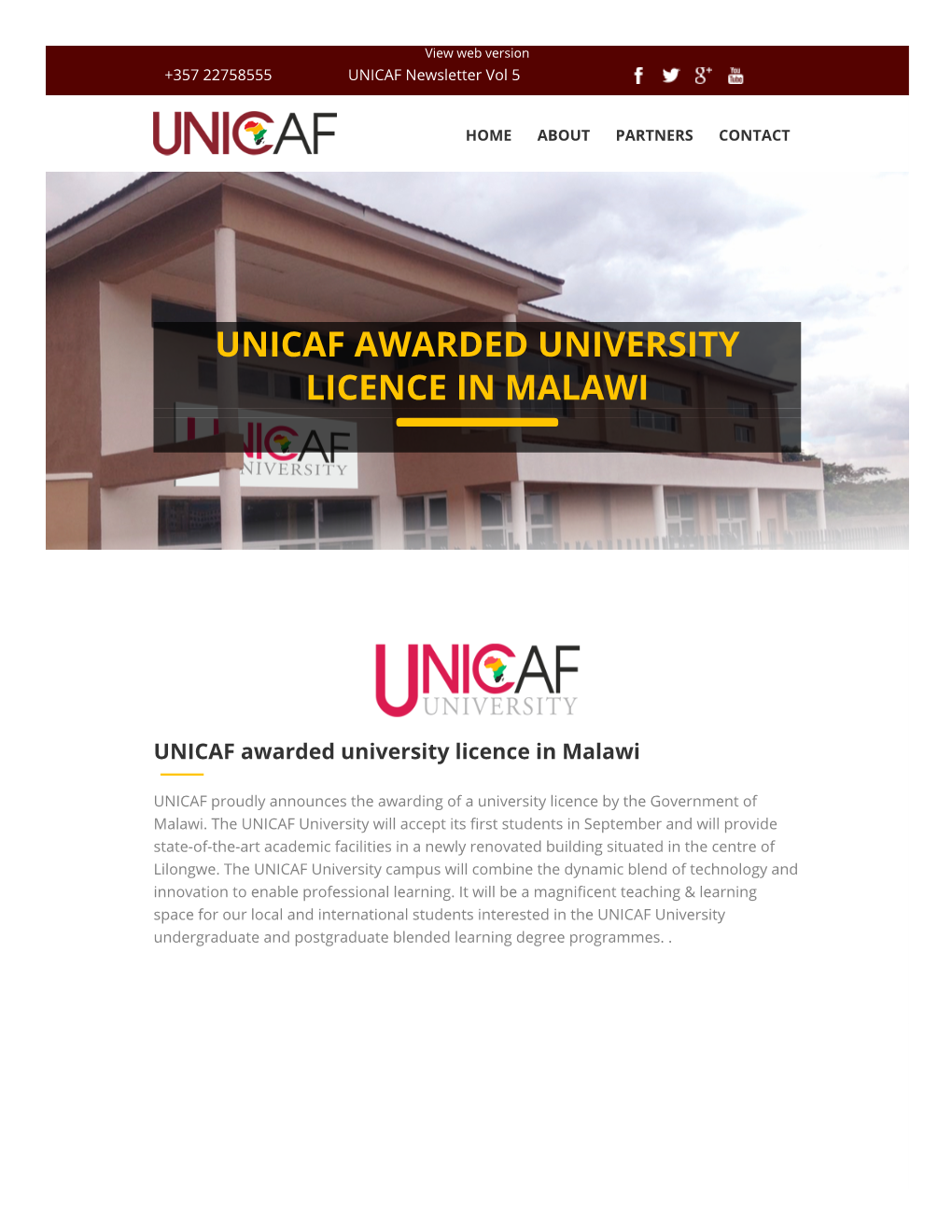 Unicaf Awarded University Licence in Malawi