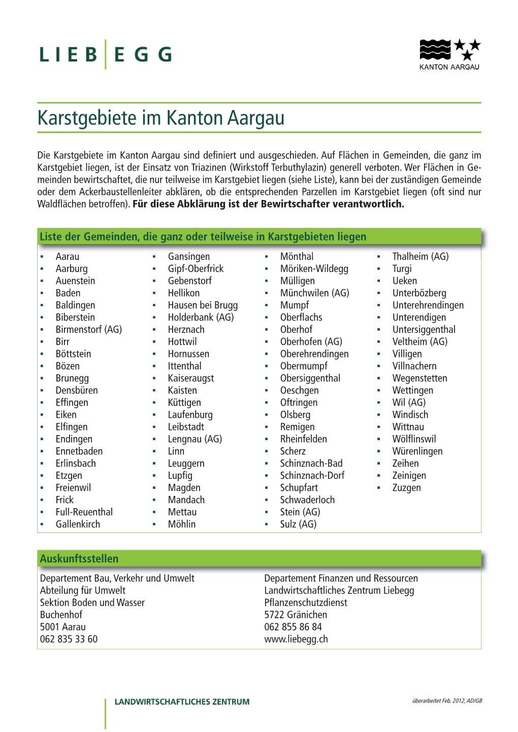 Karstgebiete Im Kanton Aargau