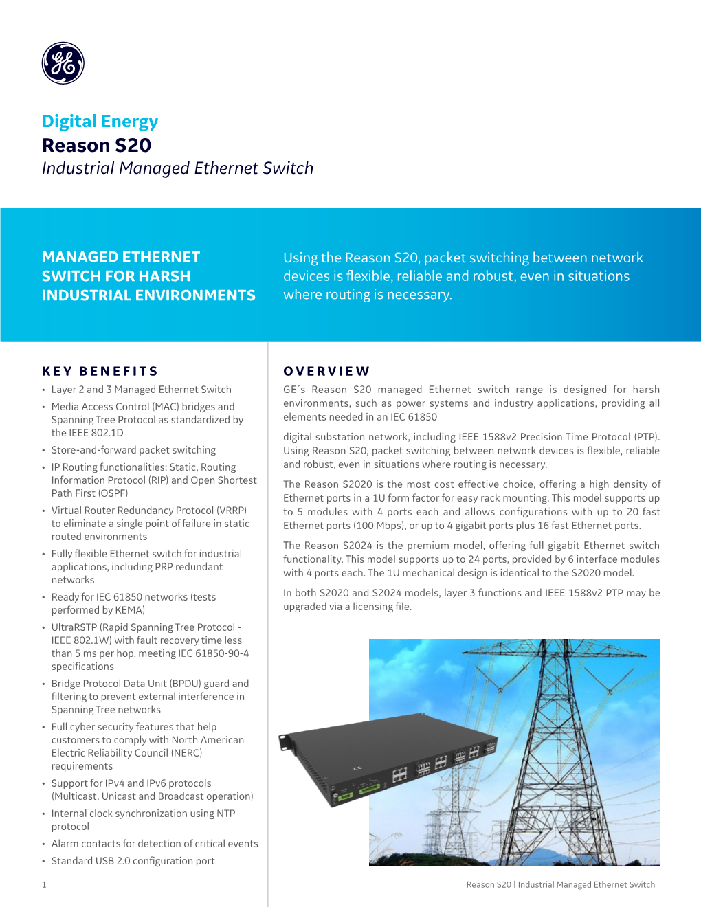 Digital Energy Reason S20 Industrial Managed Ethernet Switch