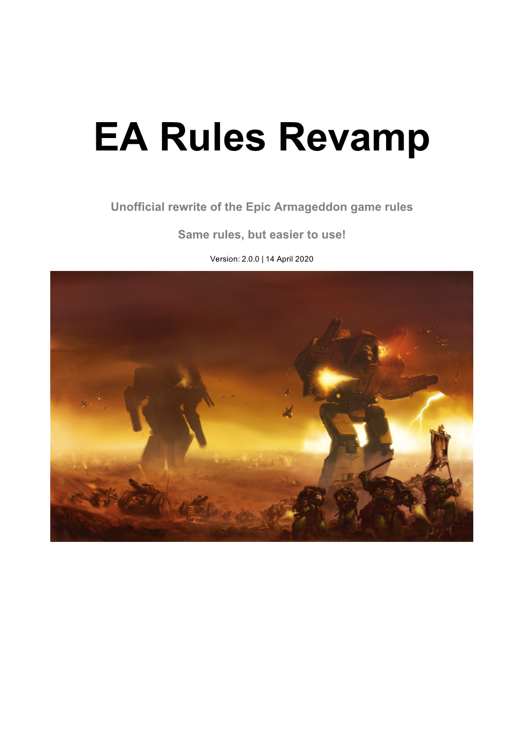 EA Rules Revamp