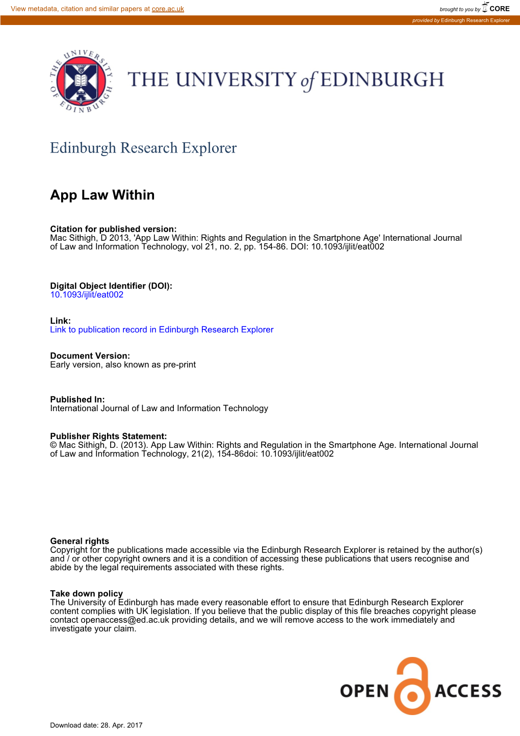 Edinburgh Research Explorer