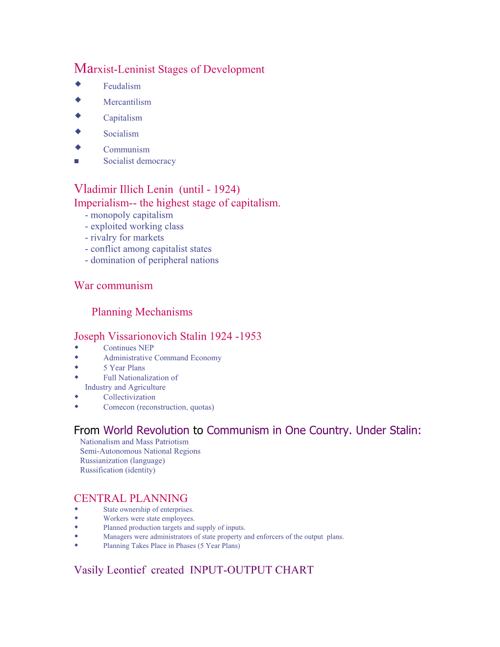 Marxist-Leninist Stages of Development