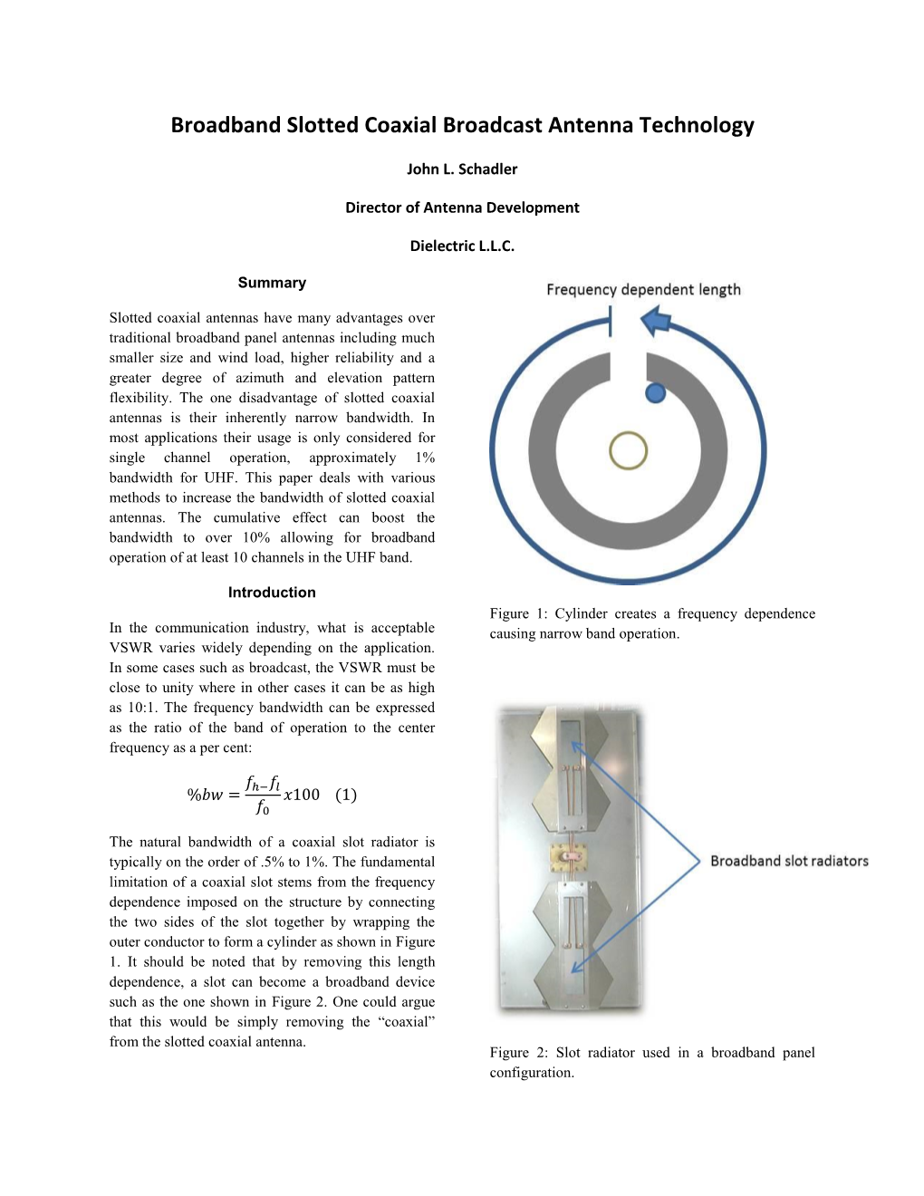 Broadband Slotted Coaxial Broadcast Antenna Technology