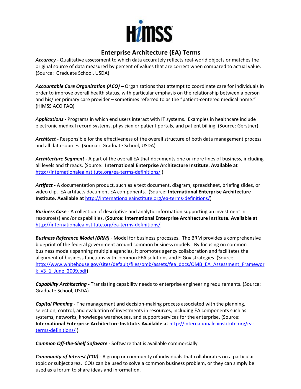 Enterprise Architecture (EA)