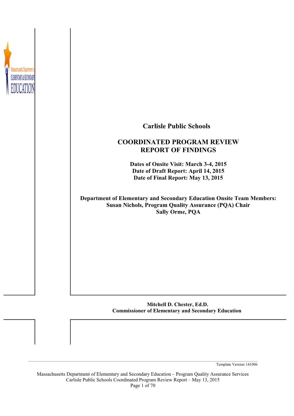 Carlisle Public Schools CPR Final Report 2015
