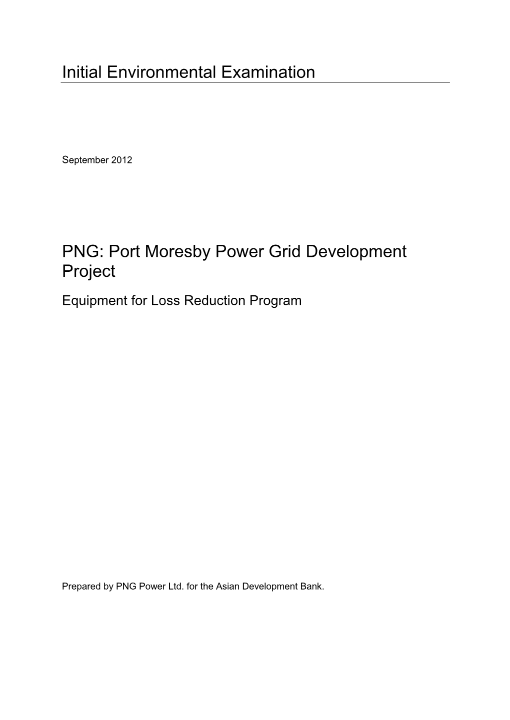 PNG: Port Moresby Power Grid Development Project