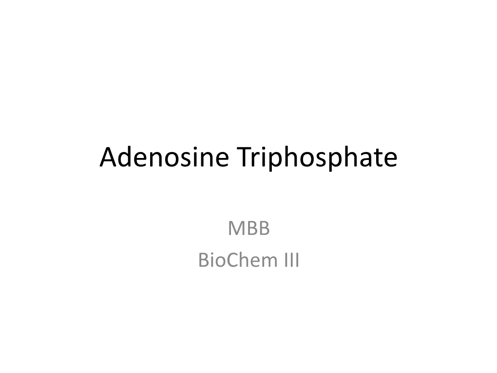 Adenosine Triphosphate