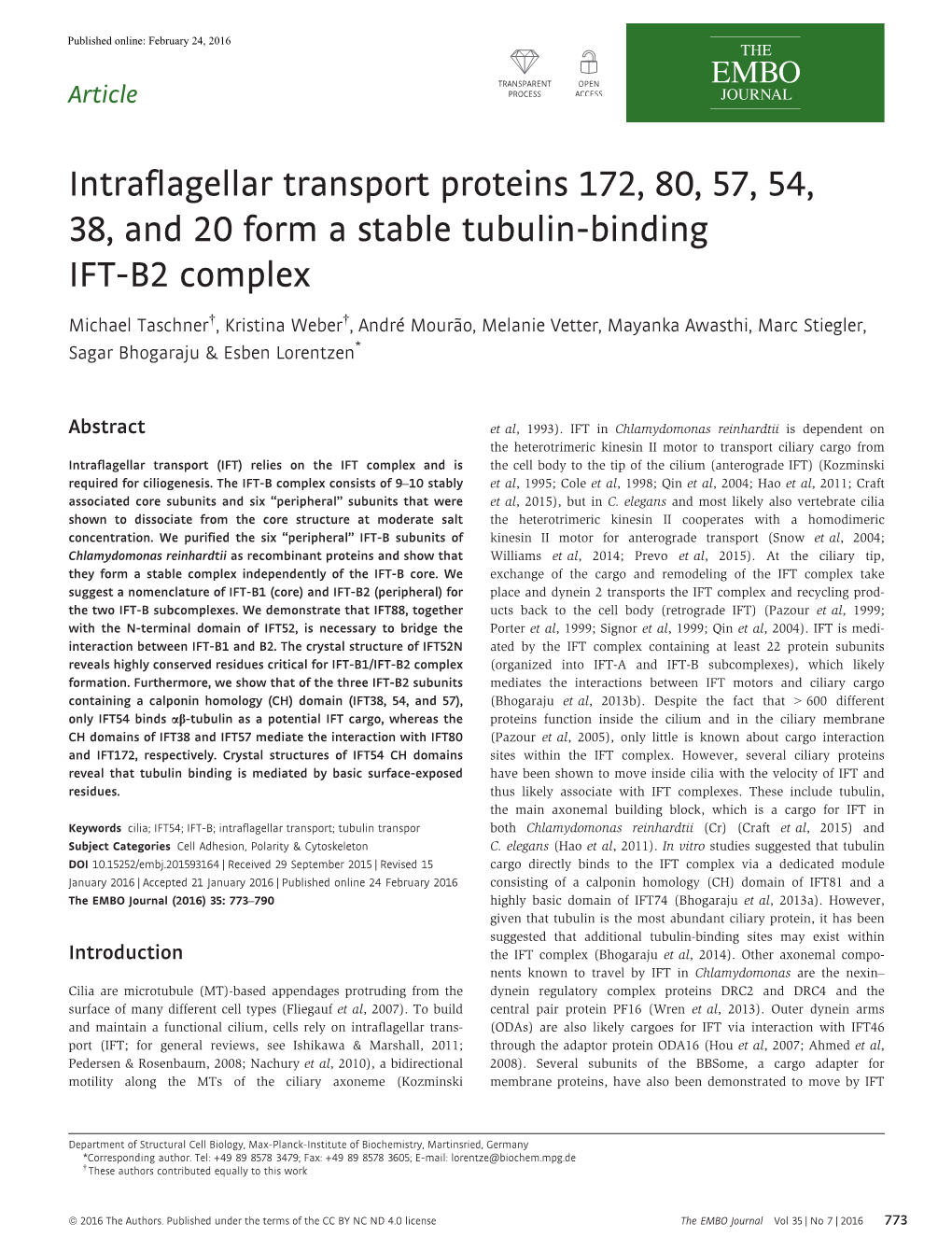 Intraflagellar Transport Proteins 172, 80, 57, 54, 38,&#Xa0