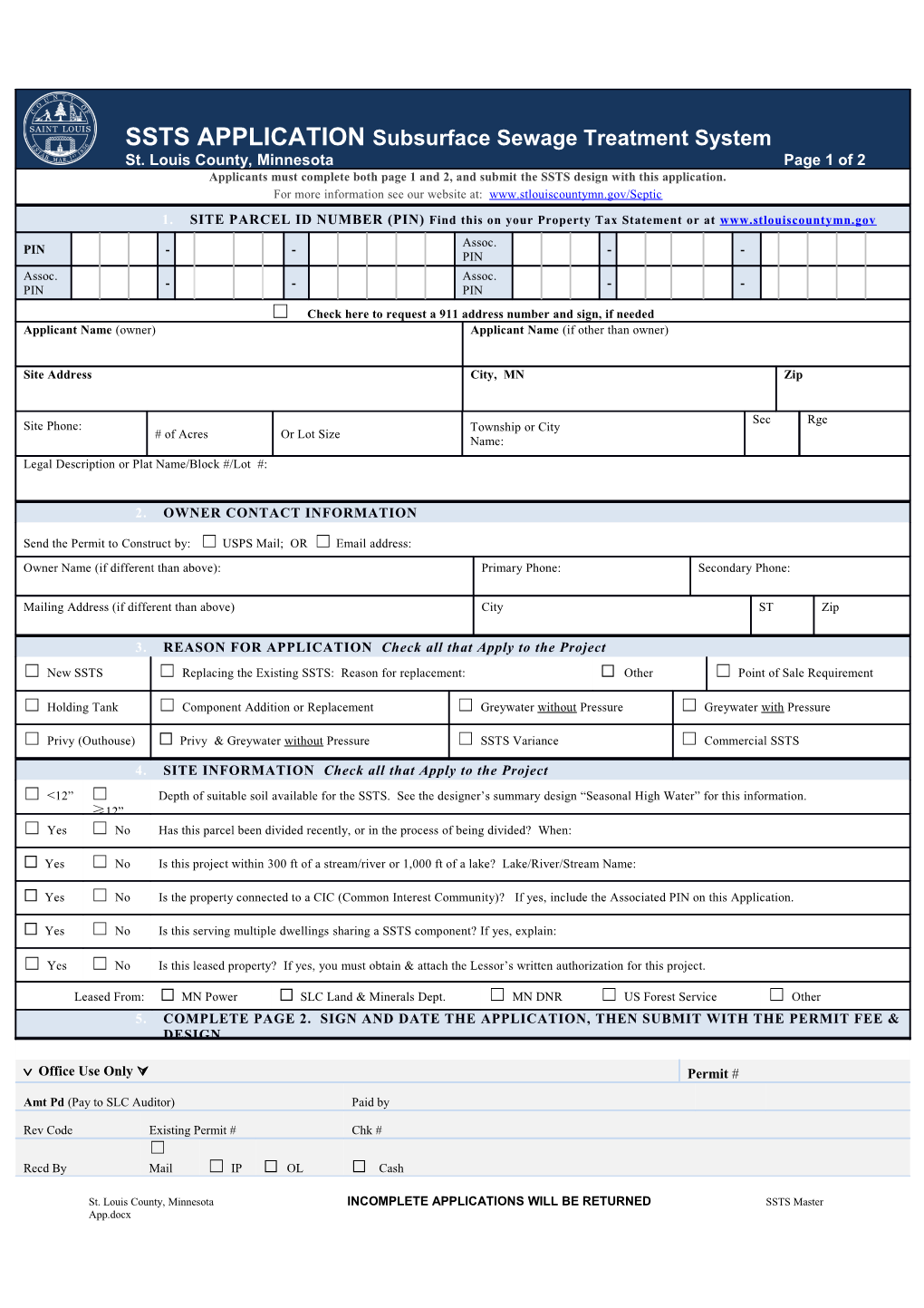 SITE PARCEL ID NUMBER (PIN) Find This on Your Property Tax Statement Or At