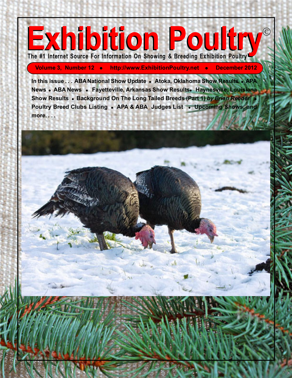 Exhibition Poultry Magazine © Table of Contents ABA National Update