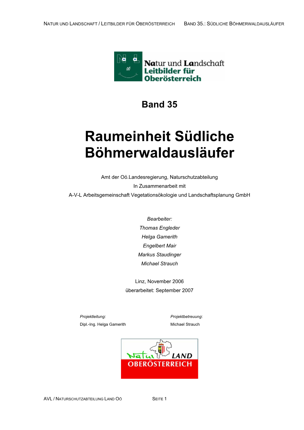 Raumeinheit Südliche Böhmerwaldausläufer