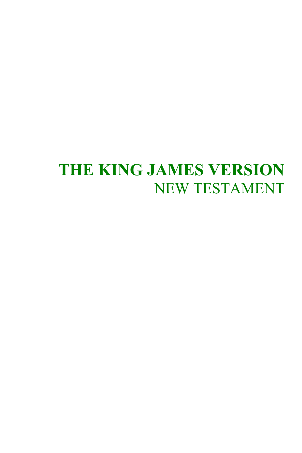 King James Version New Testament 2 Matthew