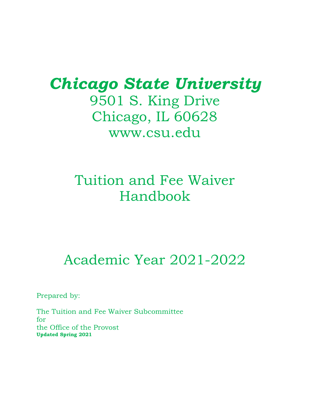 CSU Tuition and Fee Waivers