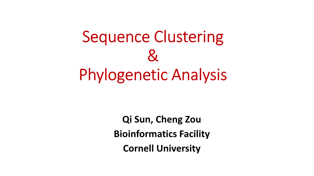 Sequence Clustering & Phylogenetic Analysis