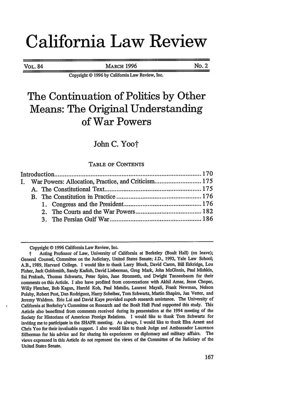 The Original Understanding of War Powers