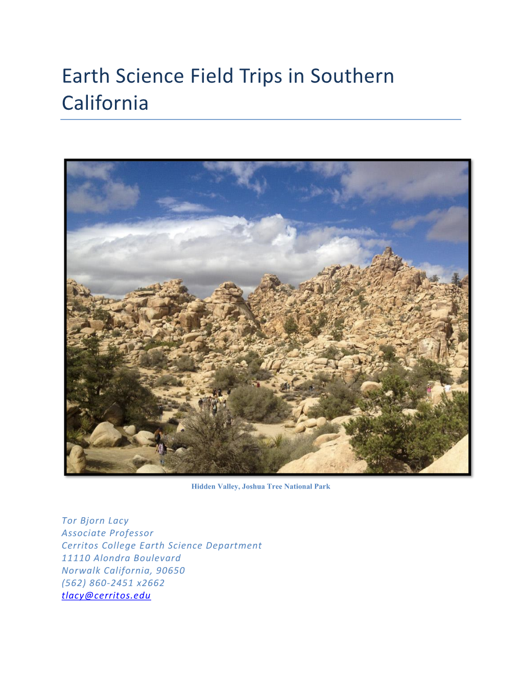 Earth Science Field Trips in Southern California