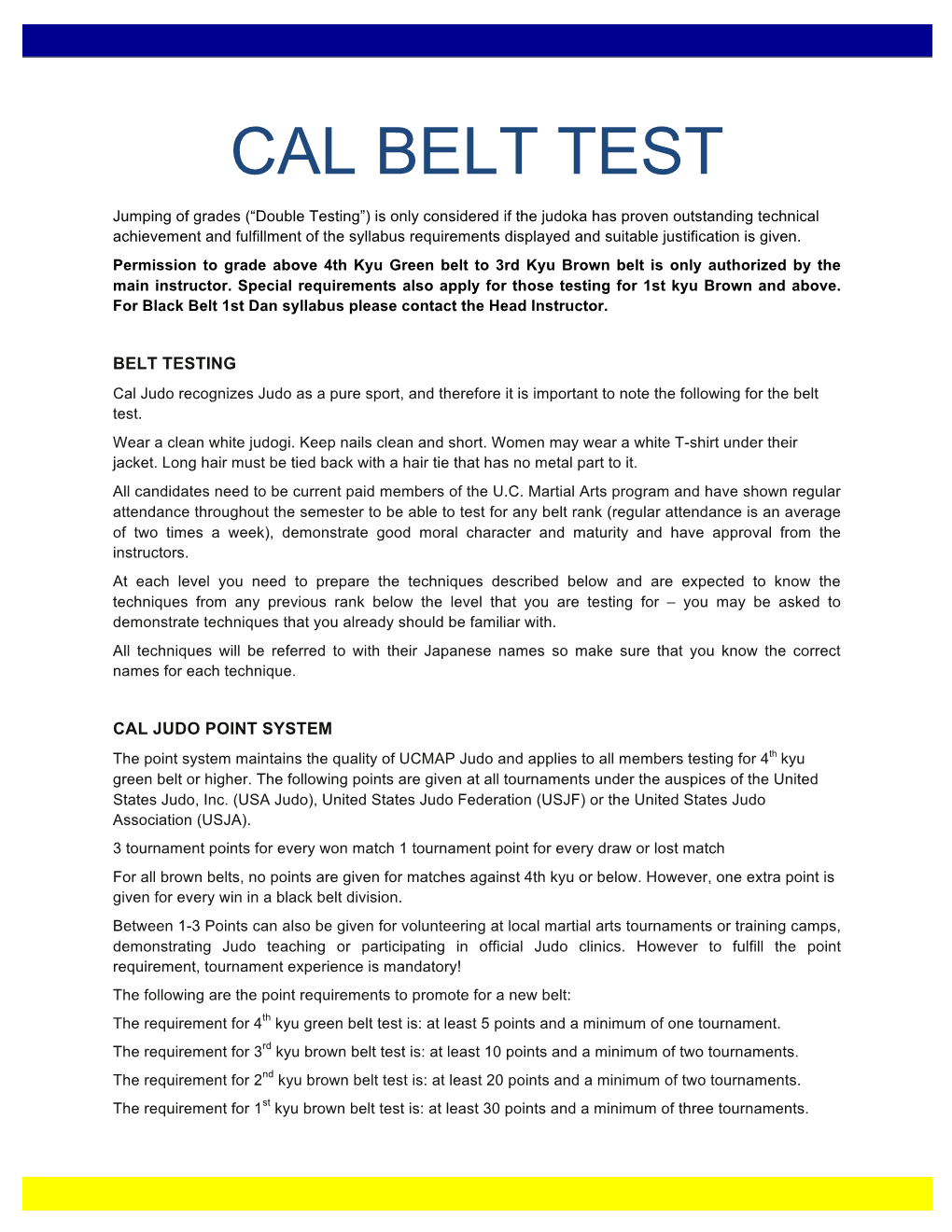 Cal Belt Test